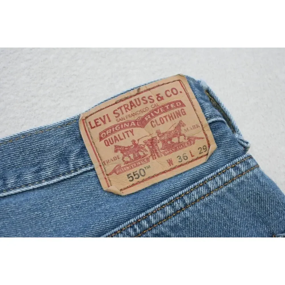 Levi's 550 Relaxed Fit Straight‎ Blue Denim Jeans Rugged Mens Sz 36 x 29